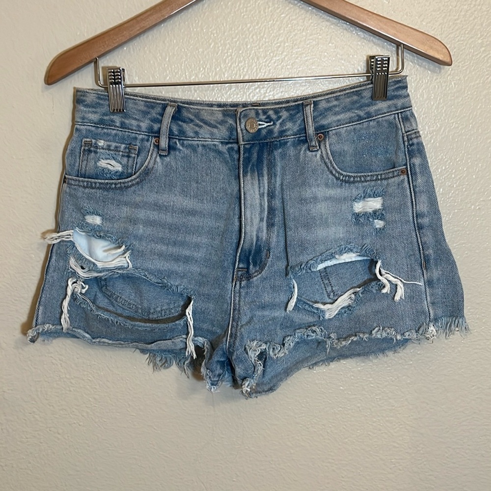 PacSun High Rise Festival Distressed Jean Shorts